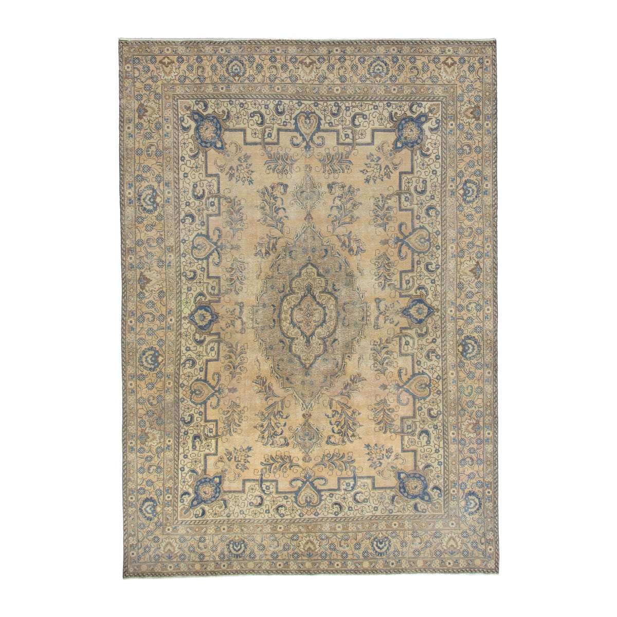 Persian Tabriz oversized rug in cream and sage, 8'11" x 12'10"