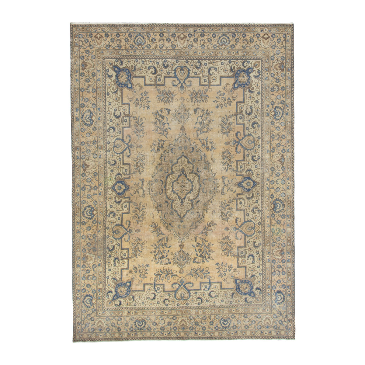 Persian Tabriz oversized rug in cream and sage, 8'11" x 12'10"