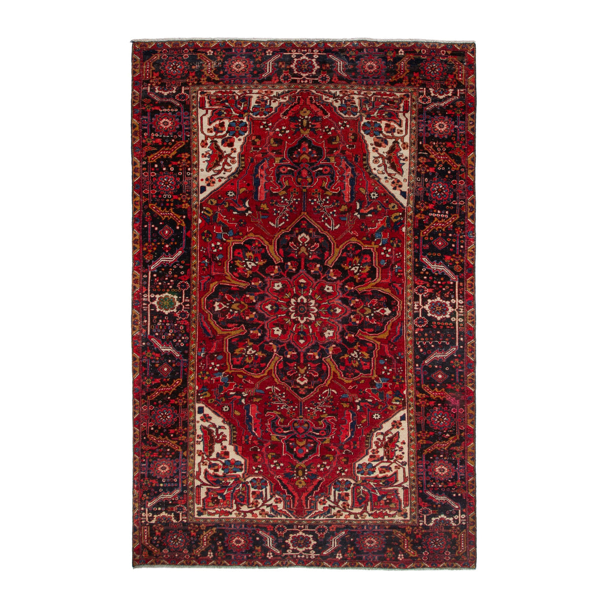 Persian Gorevan oversized rug in deep red and burgundy, 8' x 12'8"
