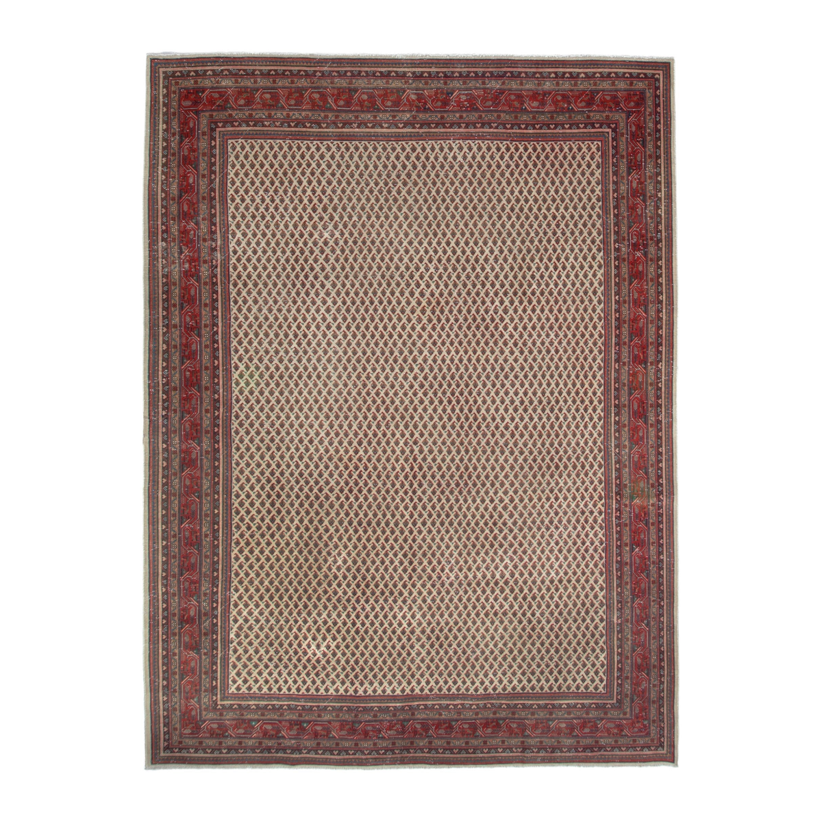 Persian Arak oversized rug in cream and deep red, 9'2" x 12'4"