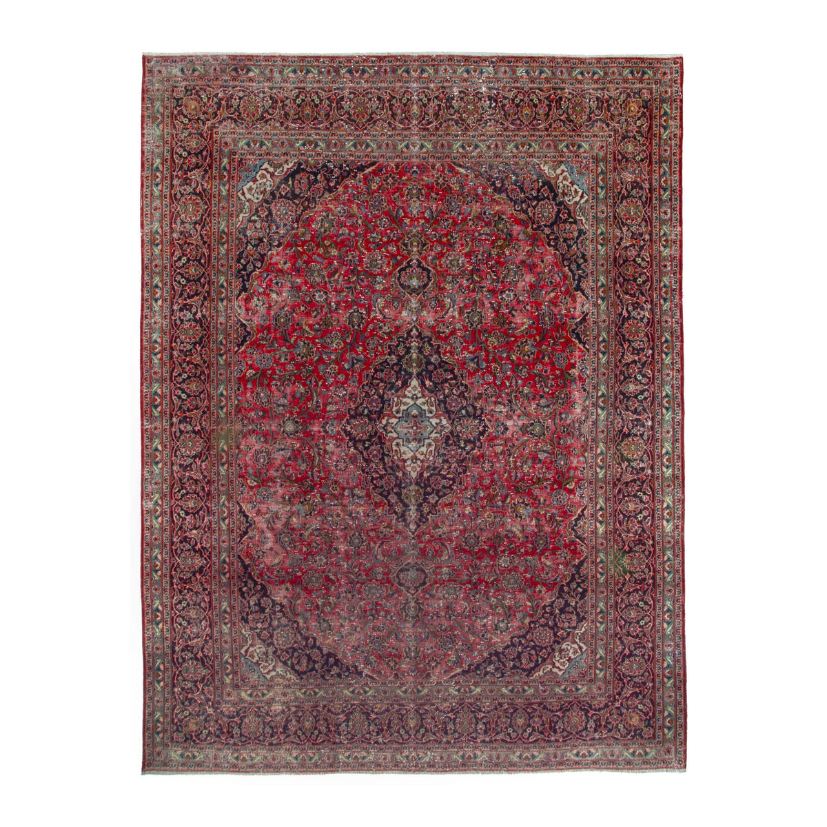 Persian Mashhad oversized rug in deep red and burgundy, 9'6" x 12'7"