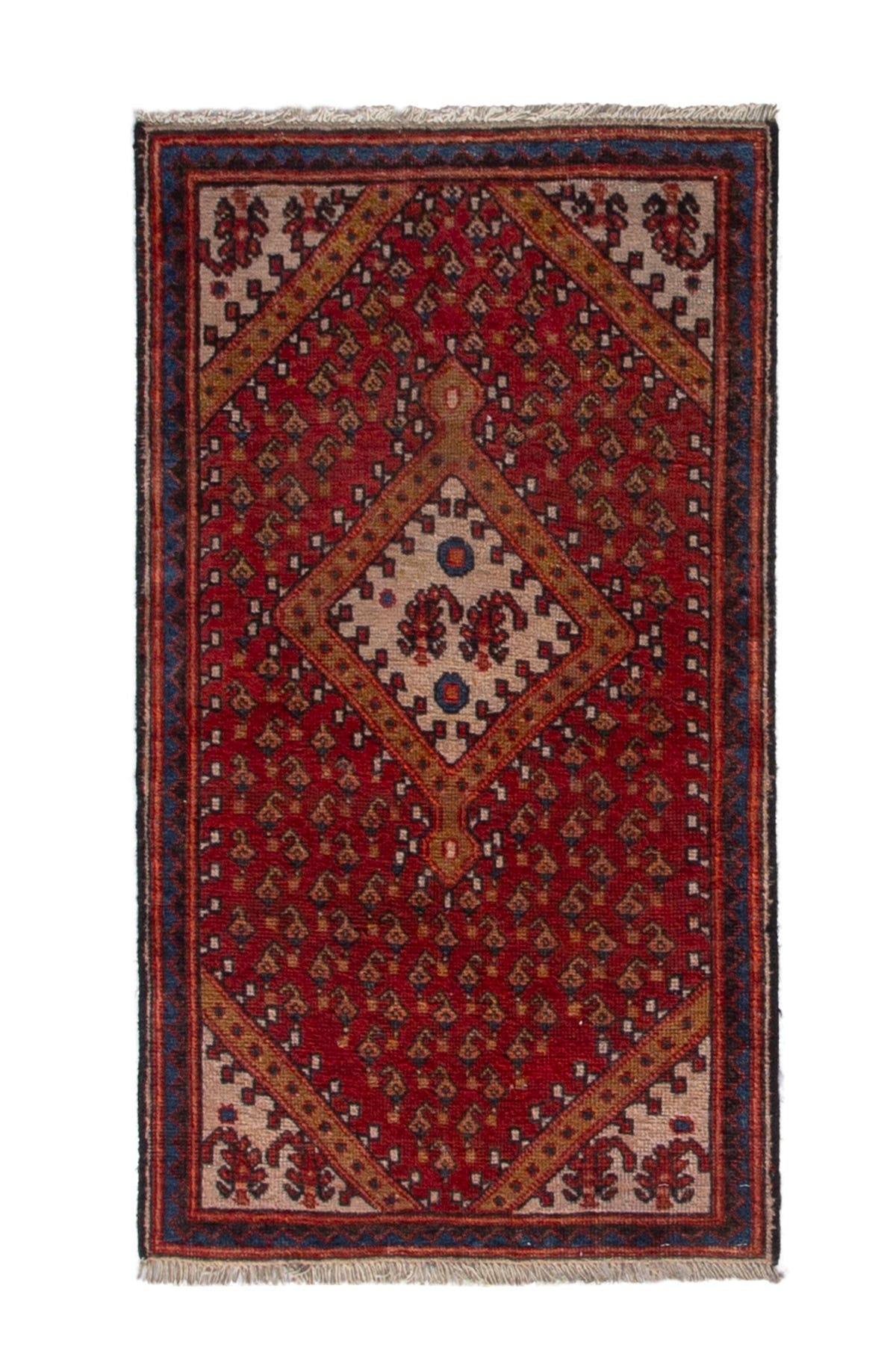 3641, Persian Botteh Mini Rug