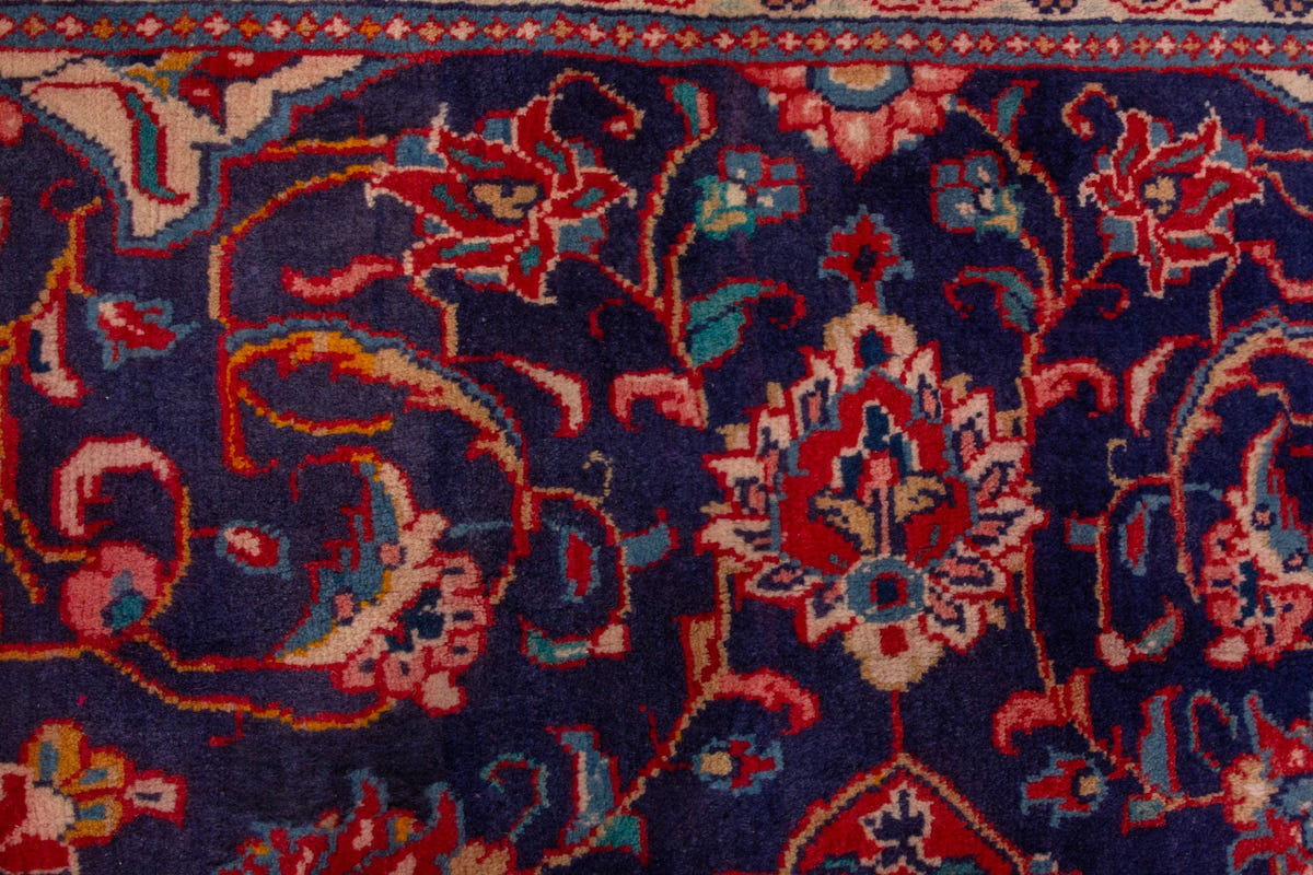 Persian Mahal oversized rug in navy and deep red, view 15 of 20