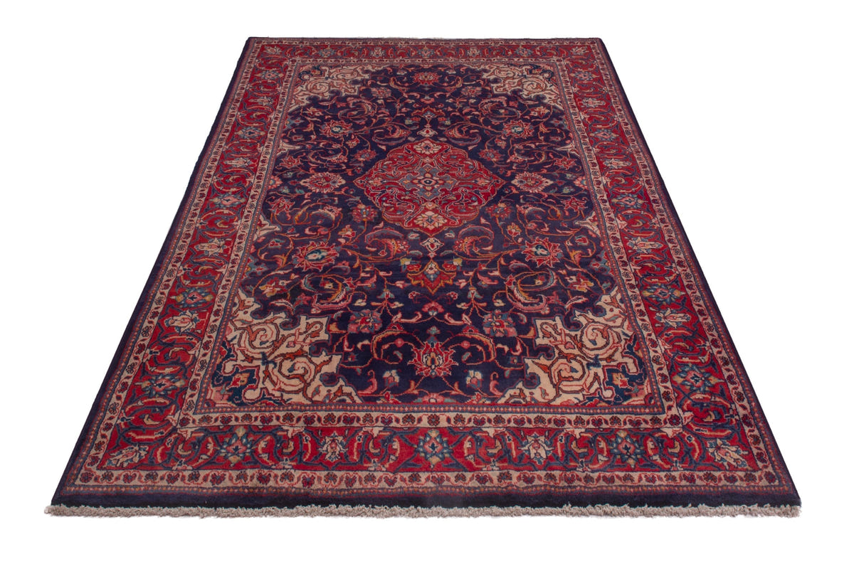 Persian Mahal oversized rug in navy and deep red, view 3 of 20