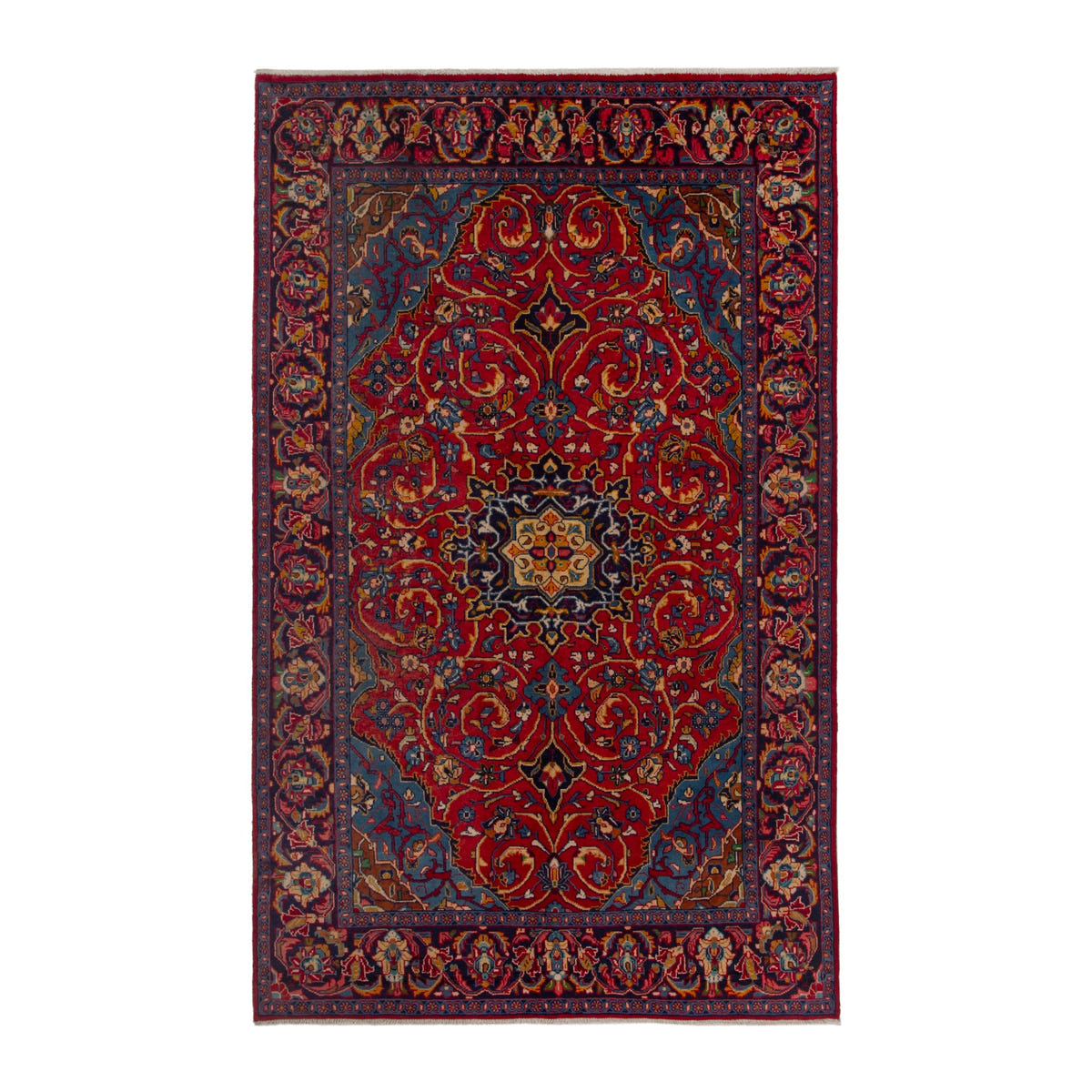 Persian Arak oversized rug in deep red and burgundy, 6'9" x 11'1"