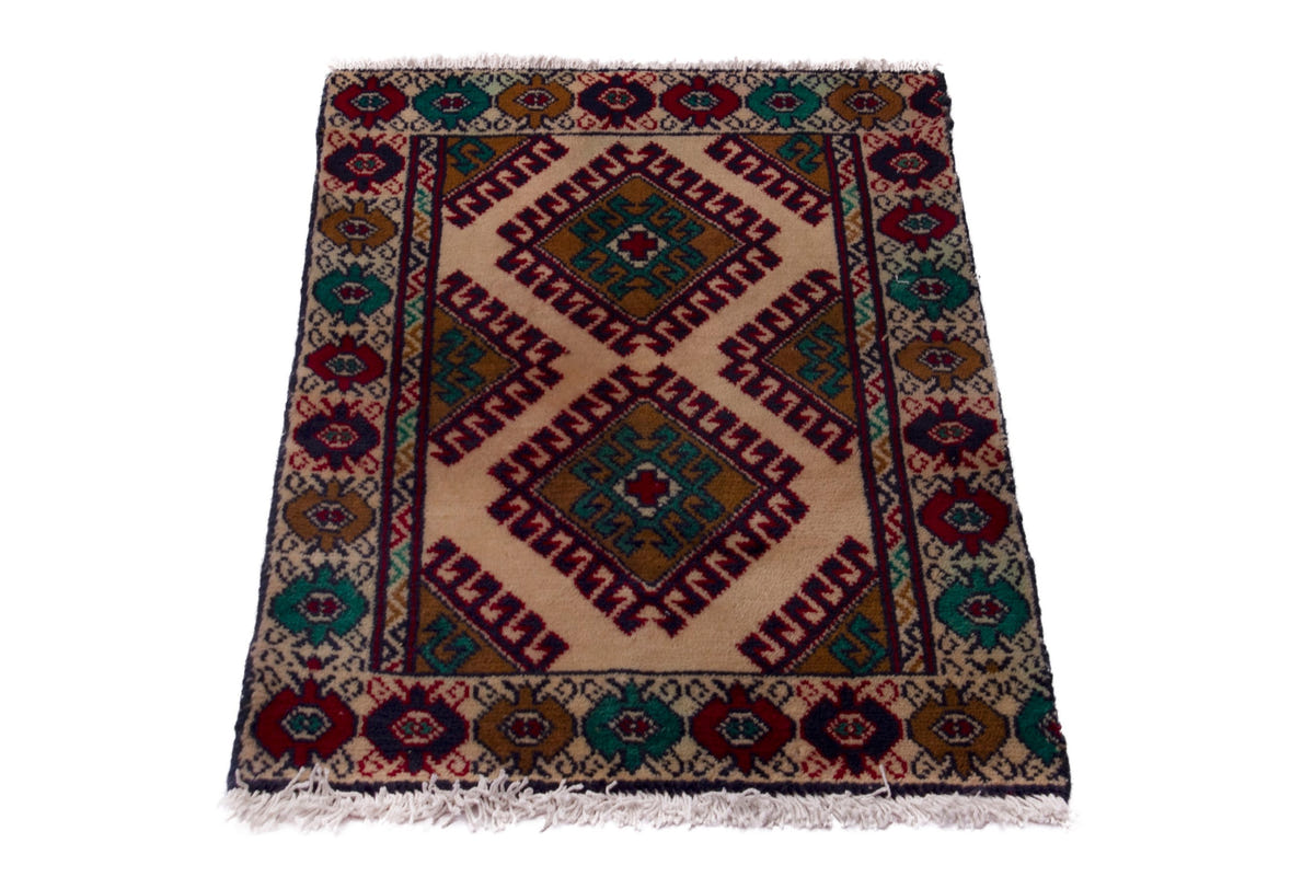3809, Persian Torkaman Mini Rug