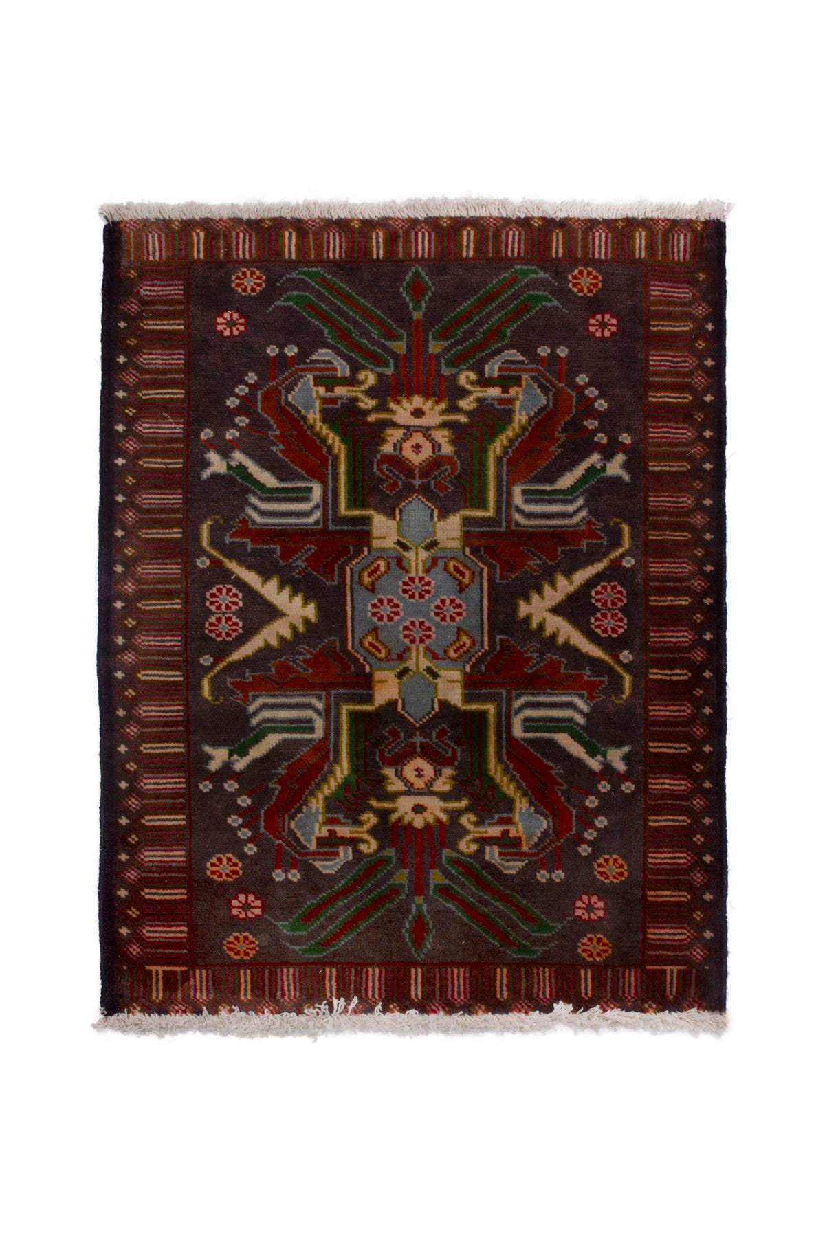 3816, Persian Torkaman Mini Rug