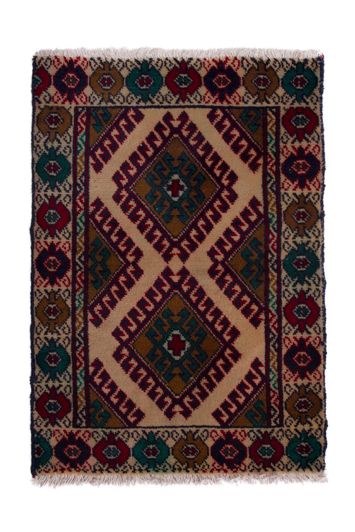 3821, Persian Torkaman Mini Rug