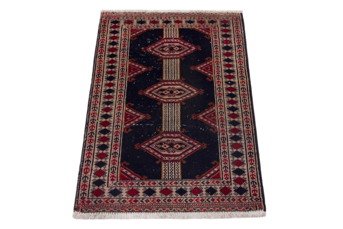 3843, Persian Torkaman Mini Rug