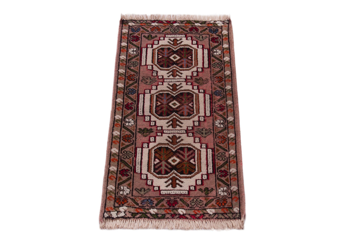 3845, Persian Torkaman Mini Rug