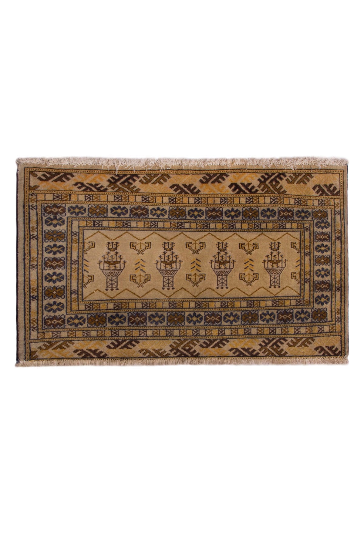 3849, Persian Torkaman Mini Rug