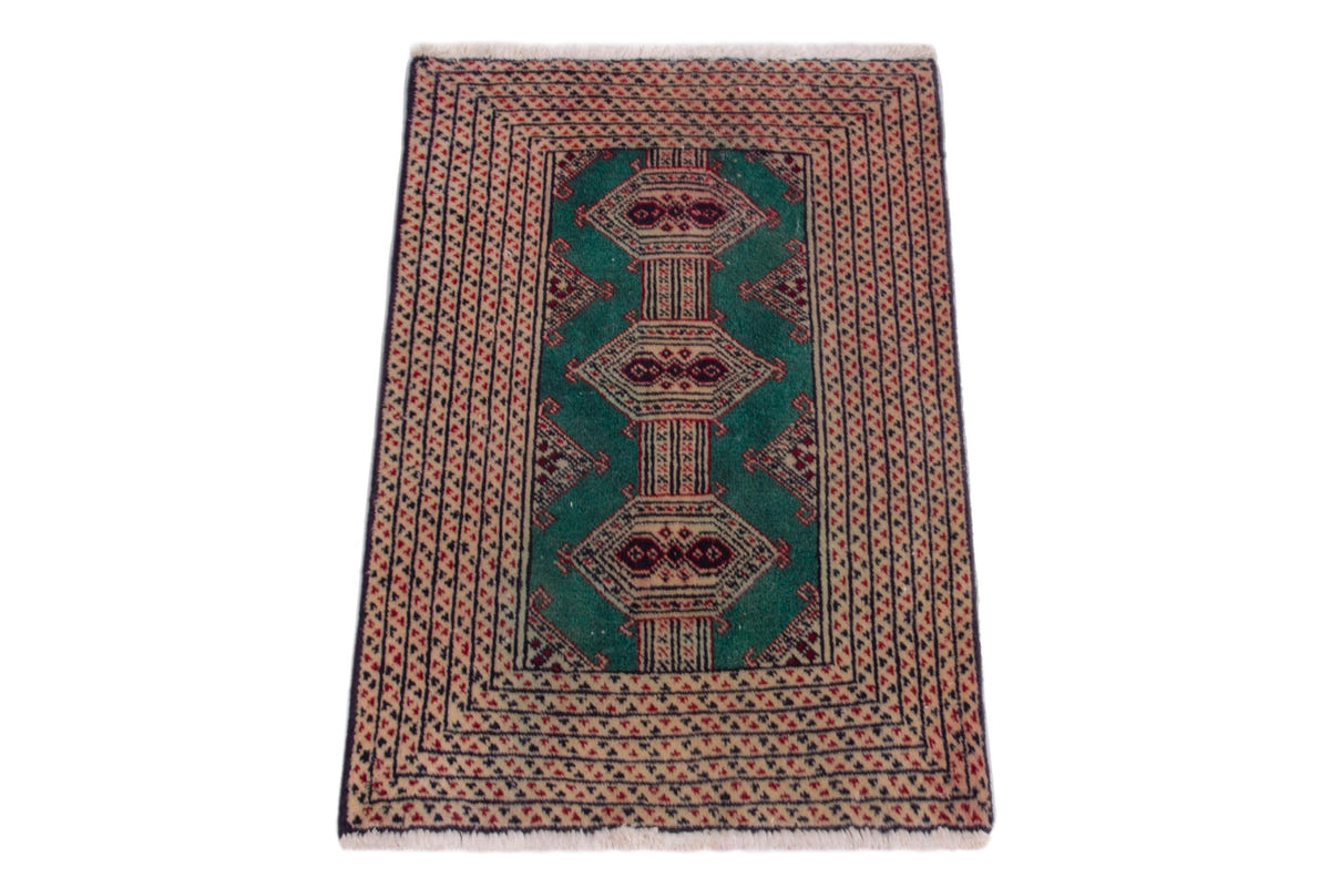 3853, Persian Torkaman Mini Rug