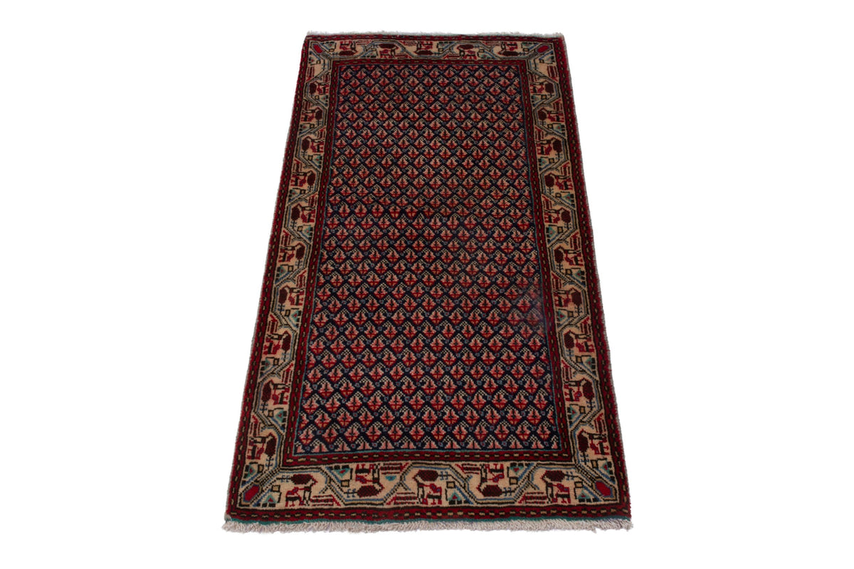 3860, Persian Botteh Mini Rug