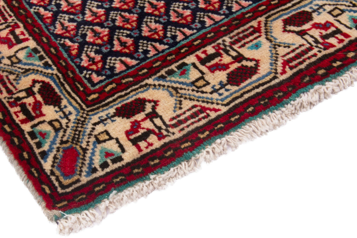 3860, Persian Botteh Mini Rug