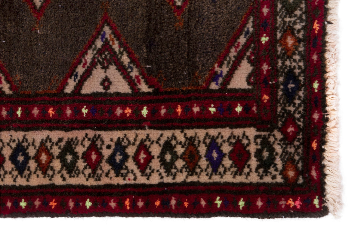 3874, Persian Torkaman Mini Rug
