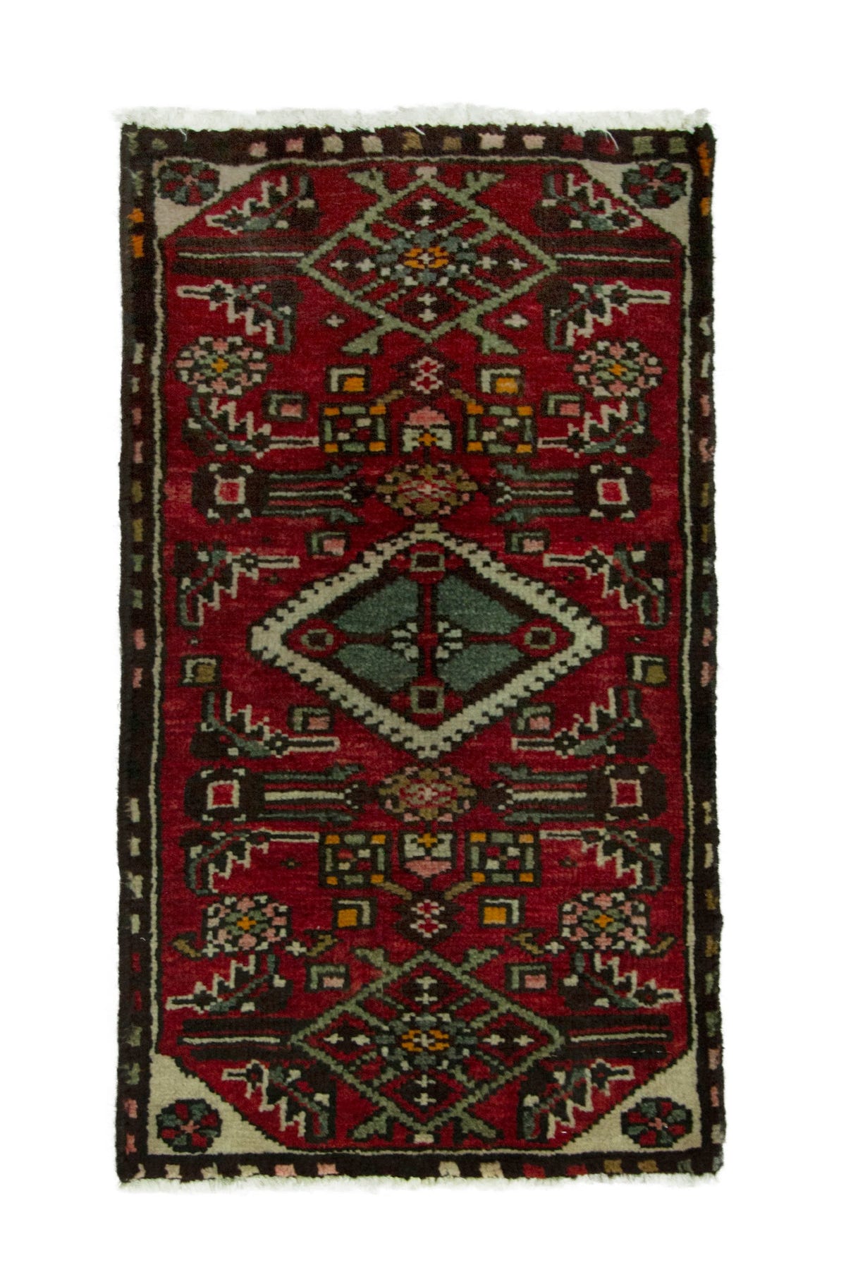 3877, Persian Hamadan Mini Rug