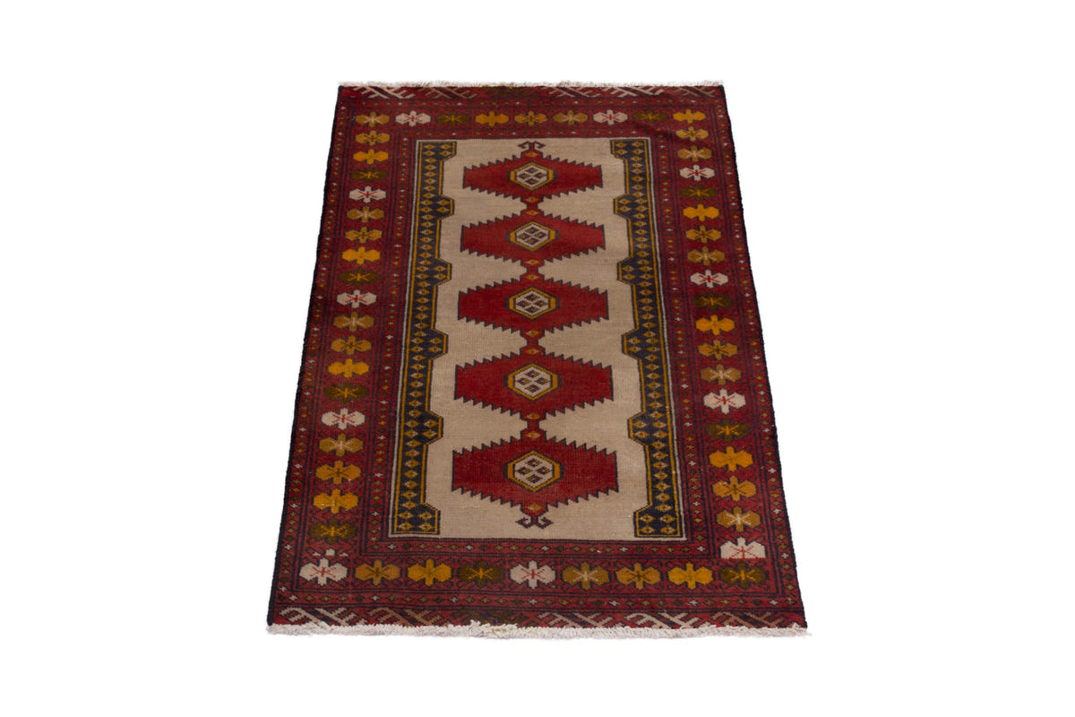 3883, Persian Torkaman Mini Rug