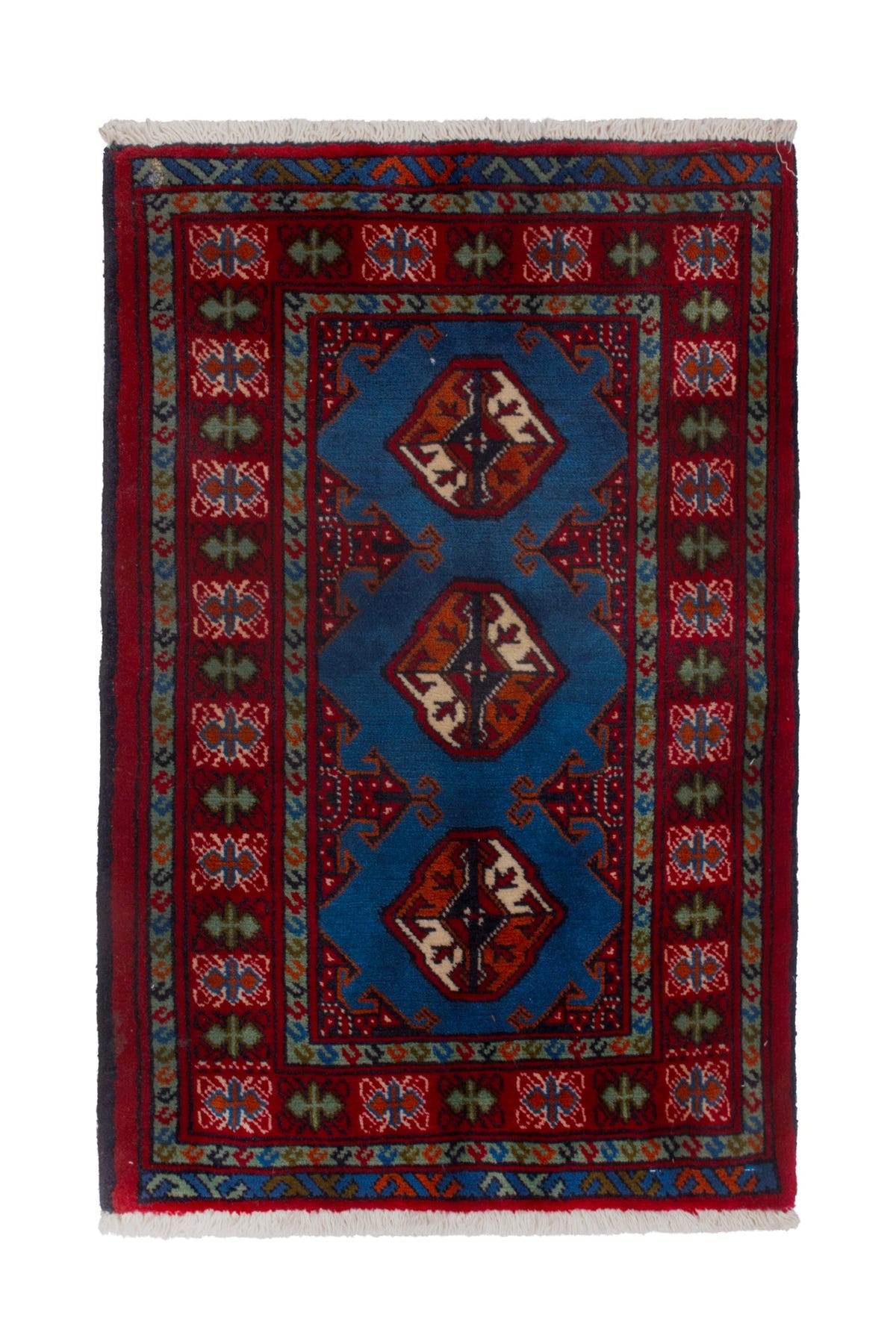 3892, Persian Torkaman Mini Rug