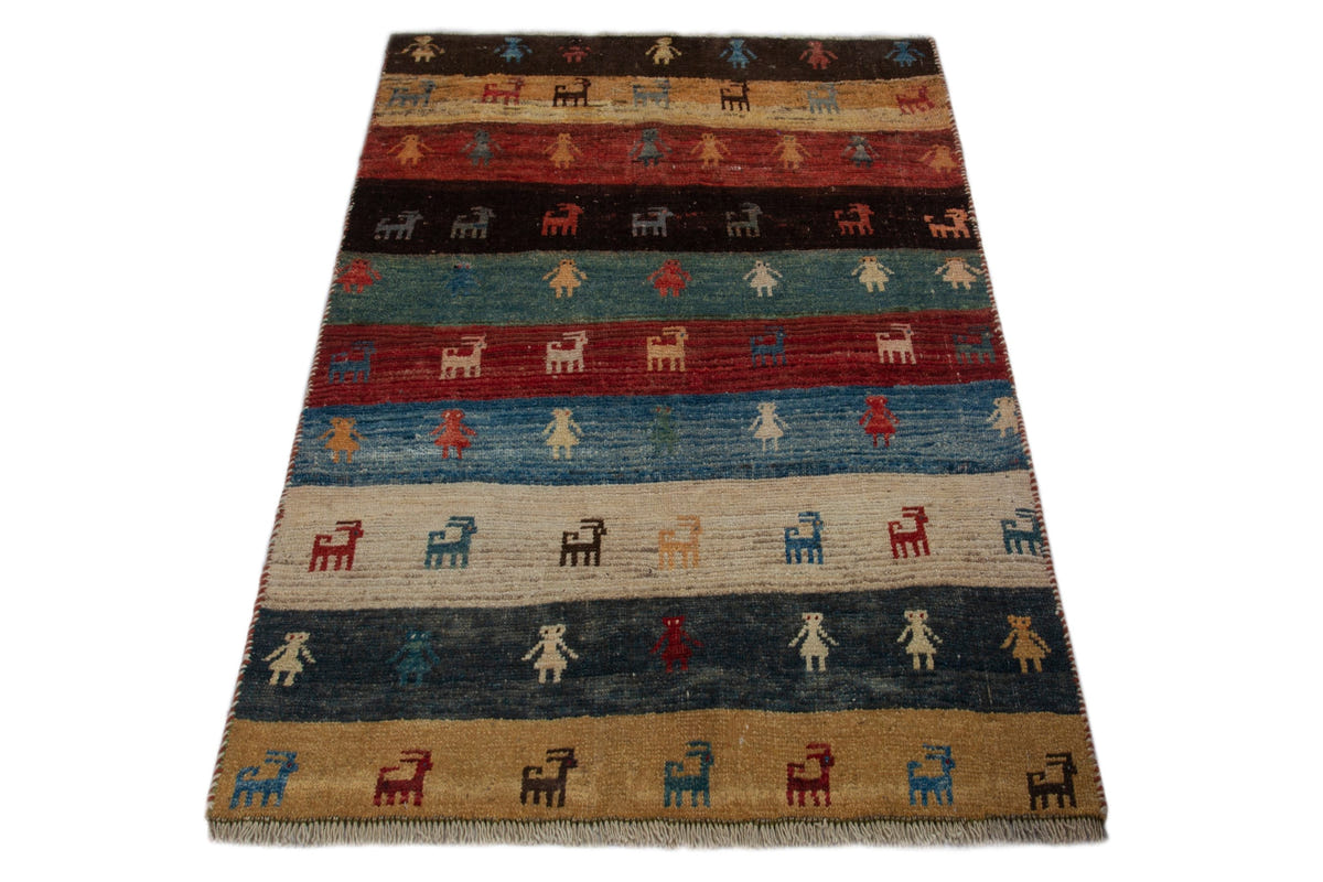3987, Persian Gabbeh Area Rug
