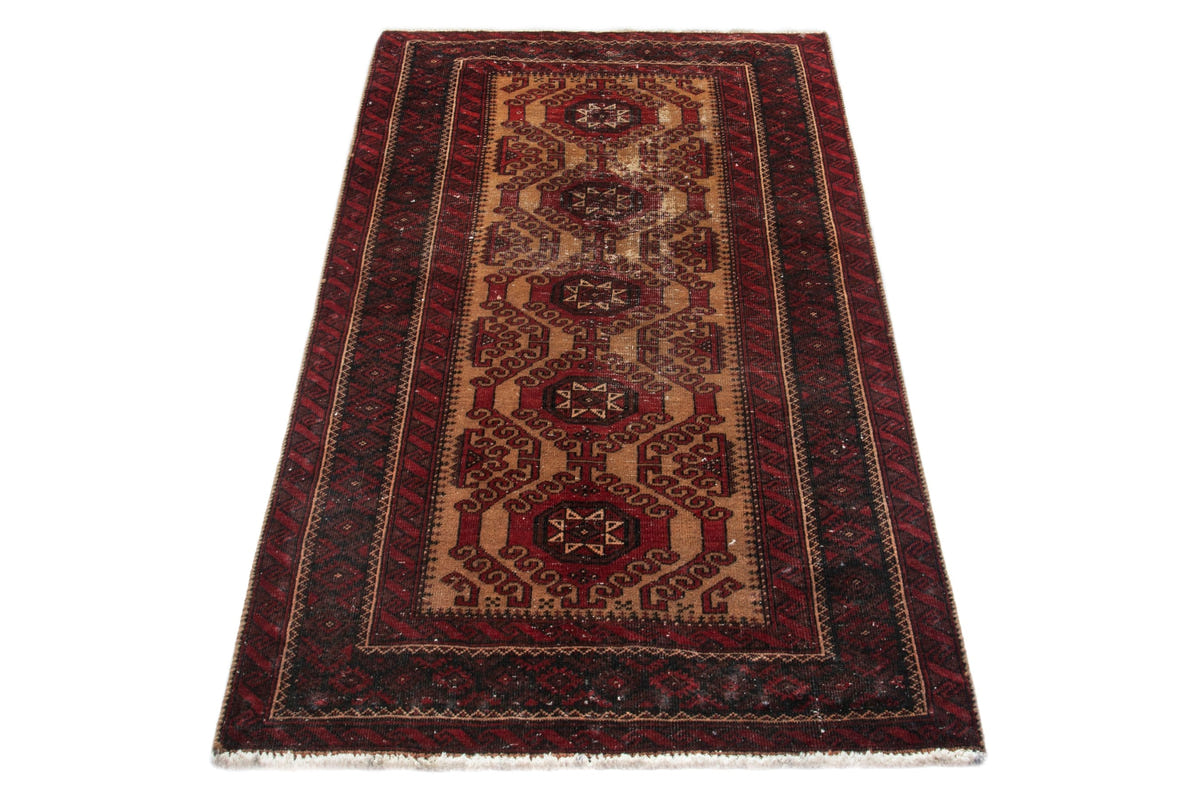 3990, Persian Baluch Area Rug