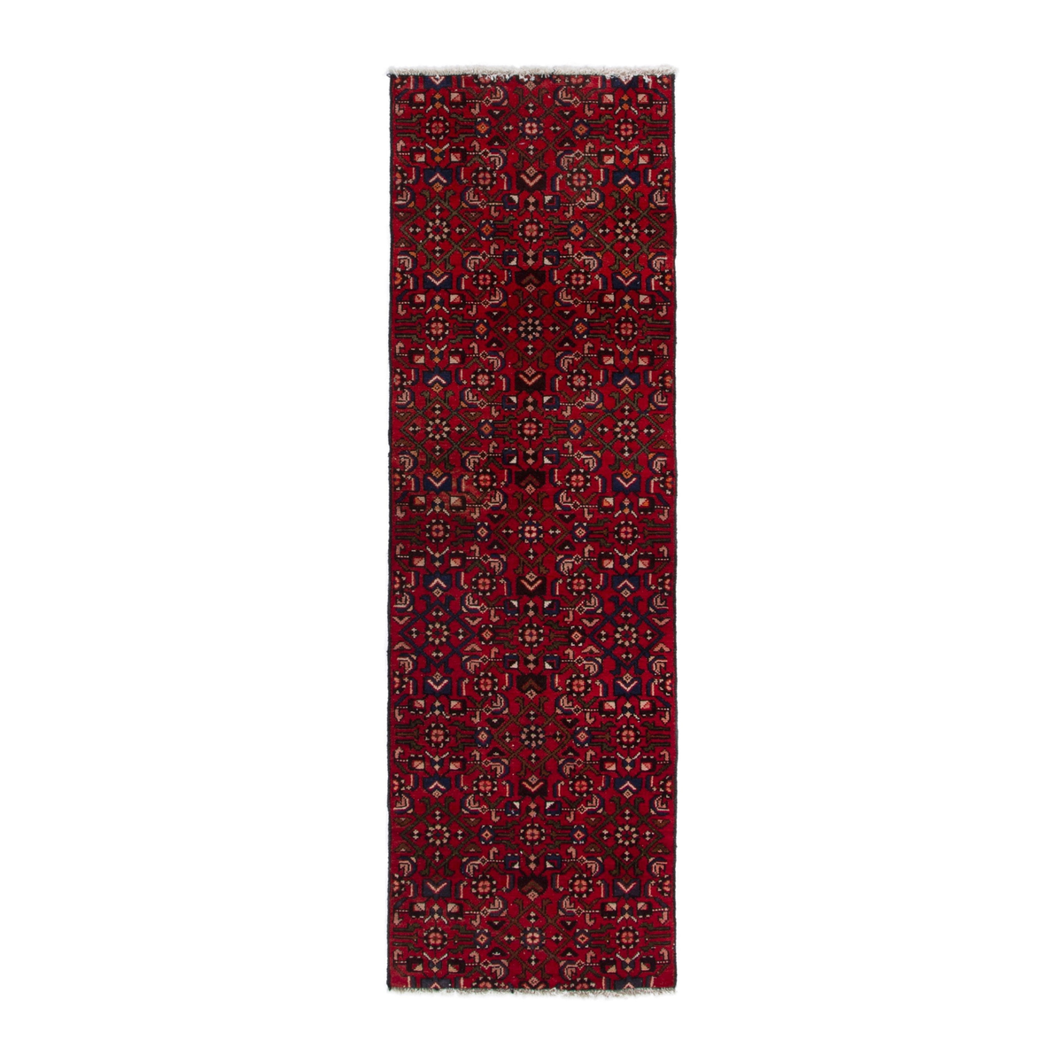 Persian Hamedan runner rug in burgundy and deep red, 2'4" x 7'5"