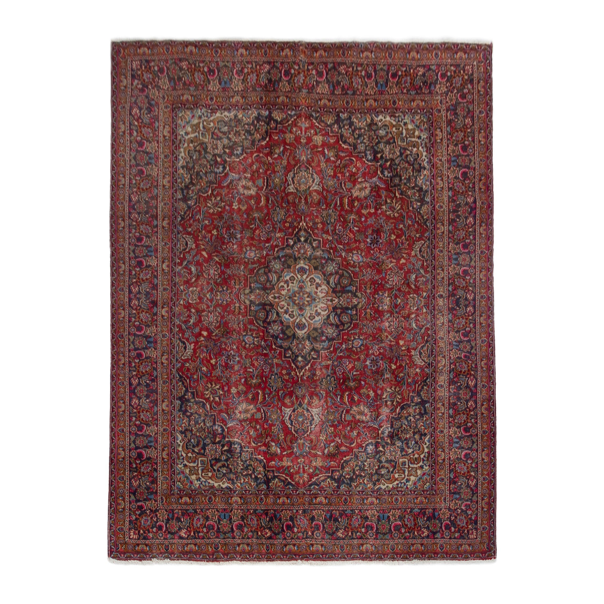 Persian Sabzevar oversized rug in deep red and burgundy, 9'8" x 12'6"