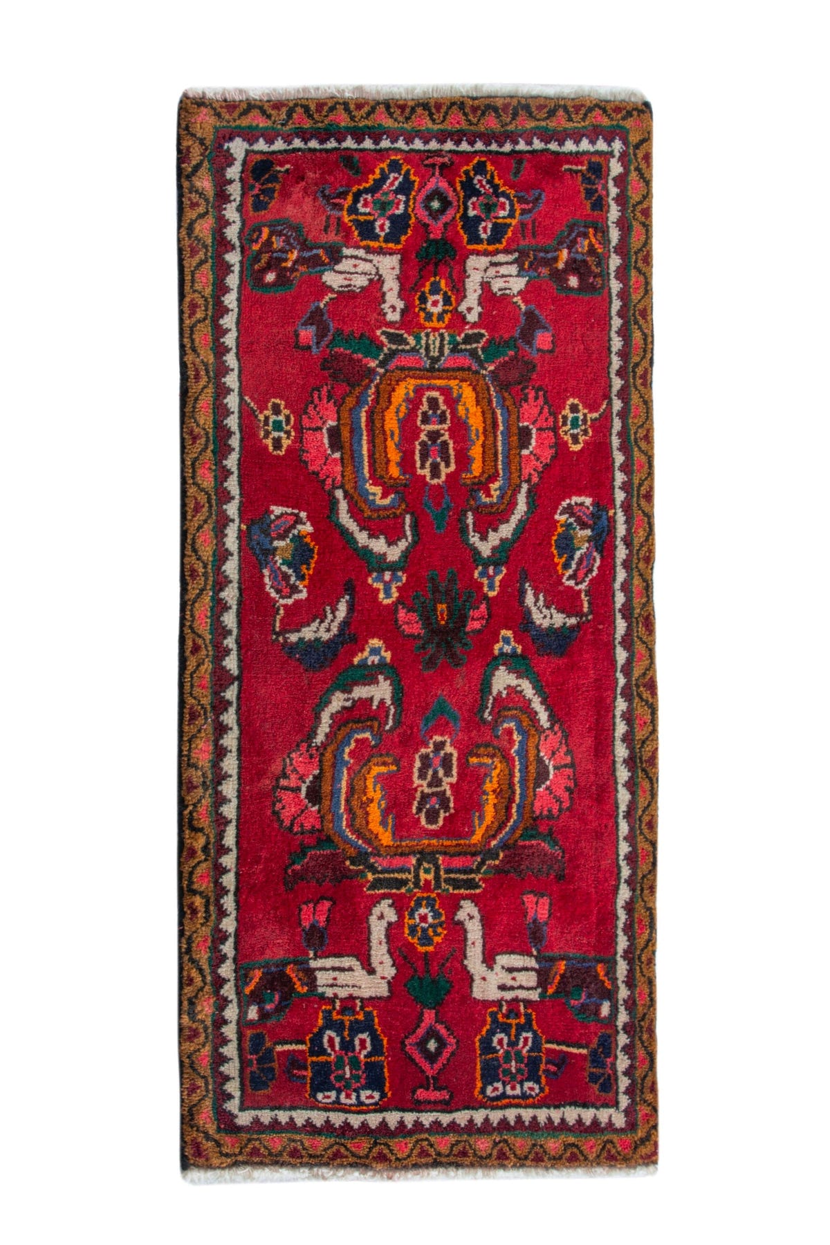 4162, Persian Hamadan Mini Rug