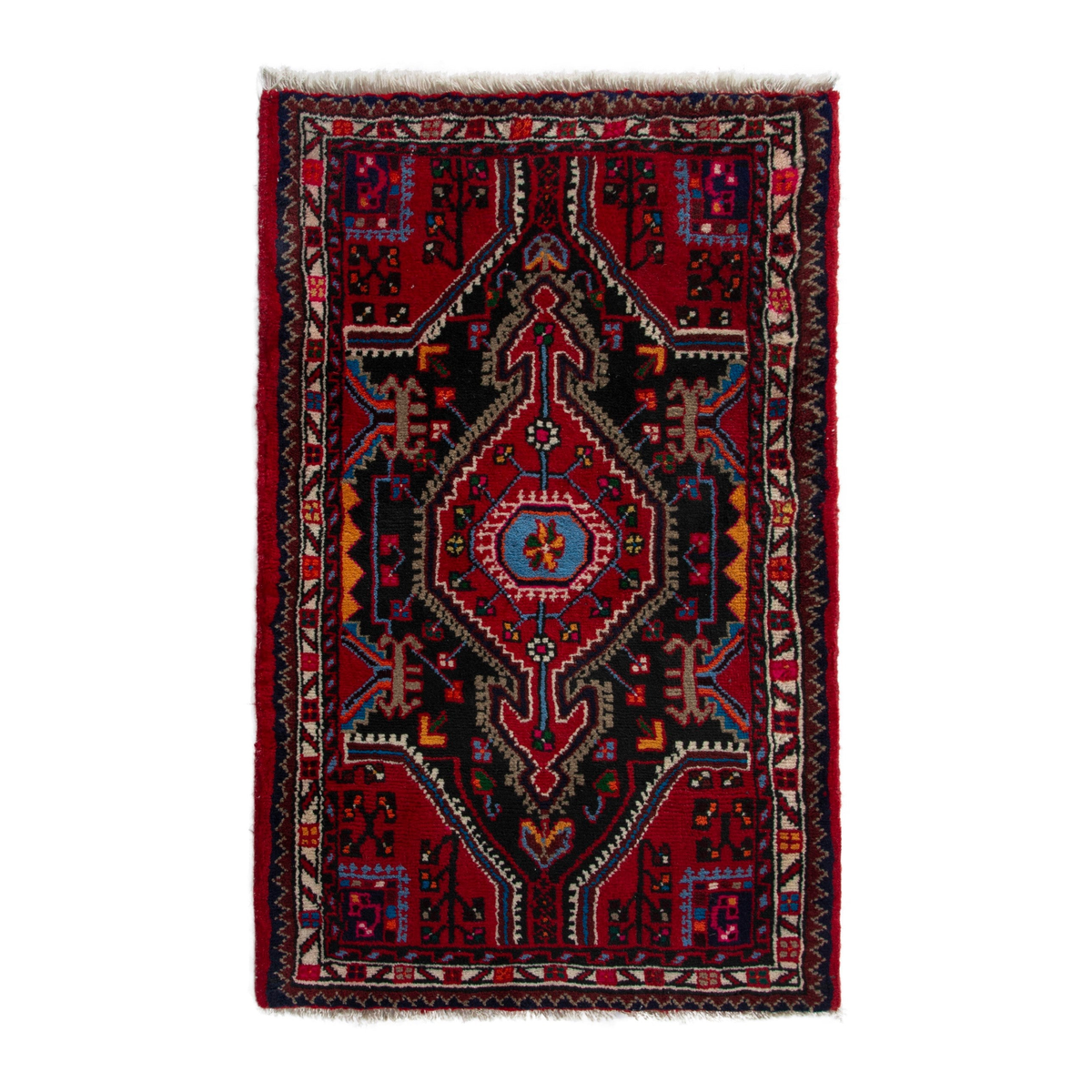 Persian Toyserkan accent rug in deep red and burgundy, 2'4" x 3'3"