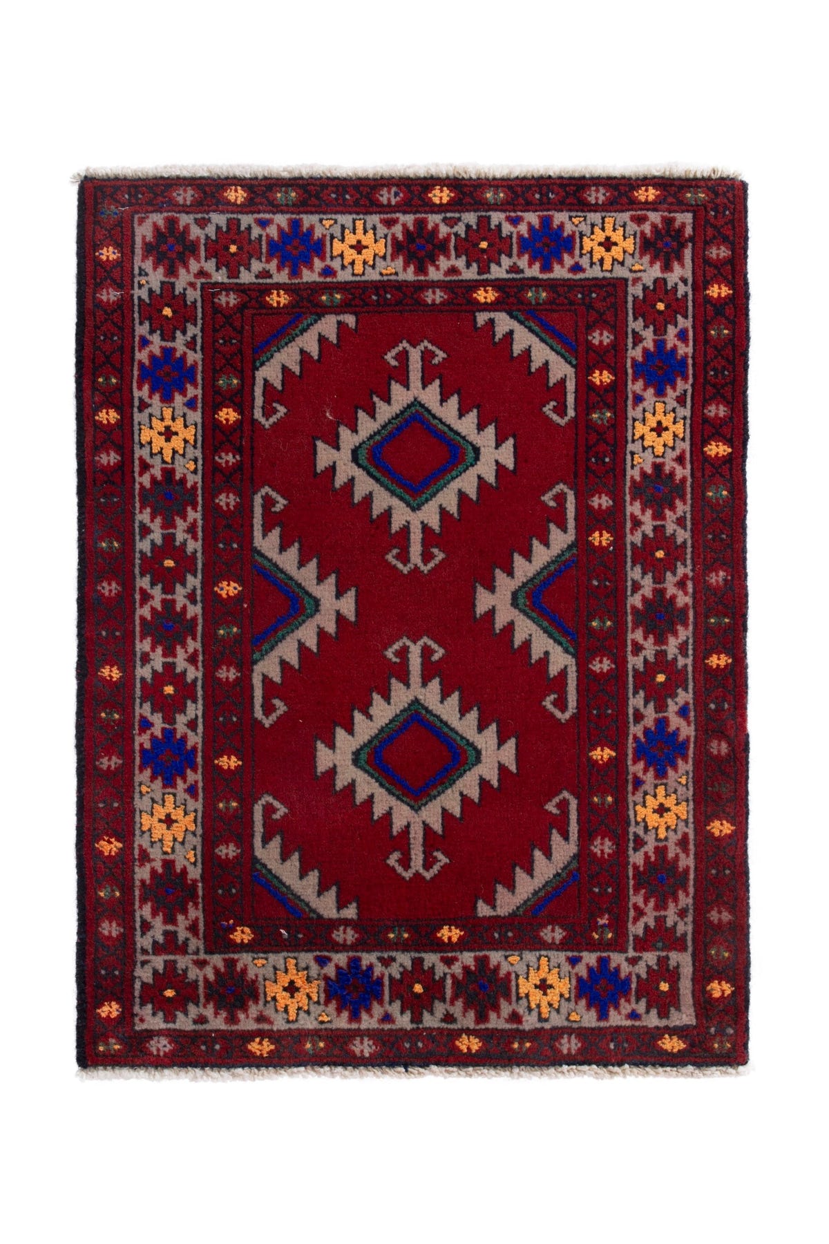 4177, Persian Torkaman Mini Rug