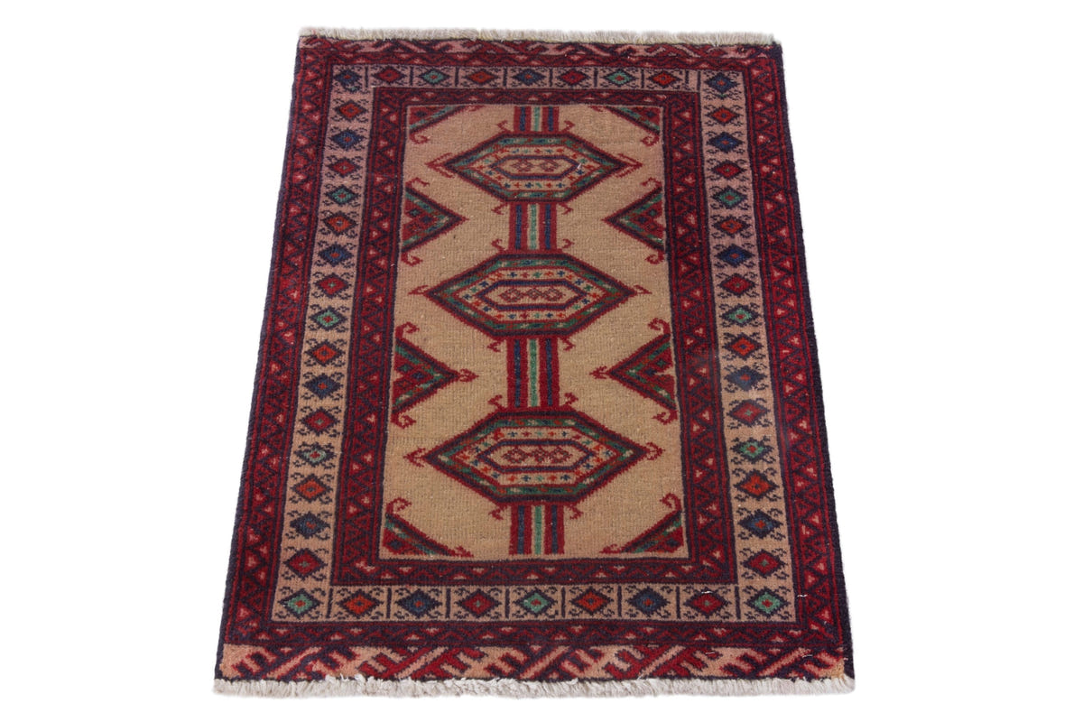 4186, Persian Torkaman Mini Rug