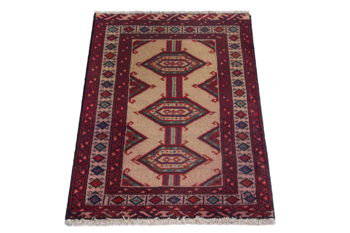 4186, Persian Torkaman Mini Rug