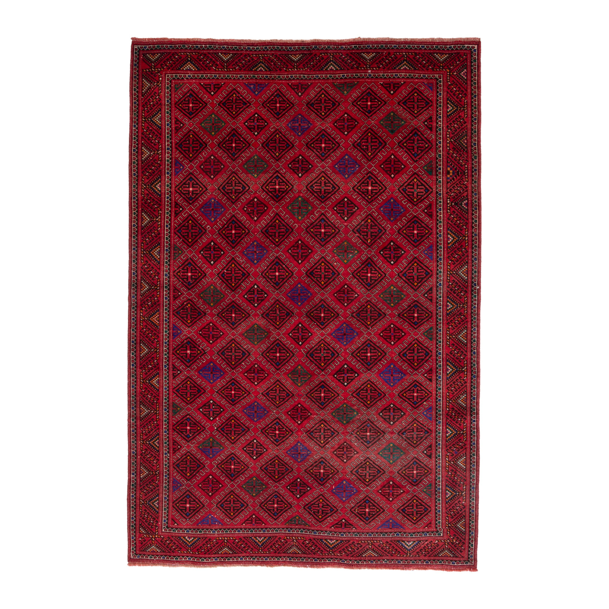 Persian Ghoochan area rug in burgundy and deep red, 6'9" x 9'9"
