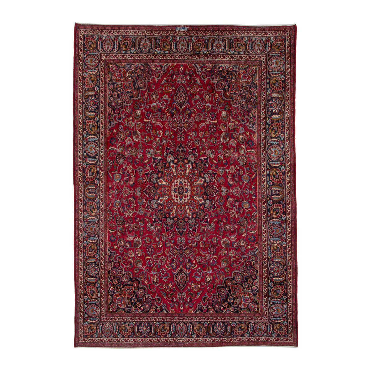 Persian Mashhad oversized rug in deep red and burgundy, 9'8" x 13'