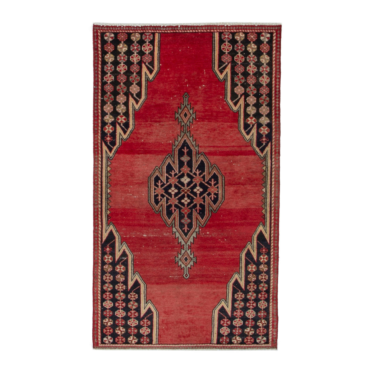 Persian Saveh accent rug in deep red and burgundy, 3'5" x 6'1"
