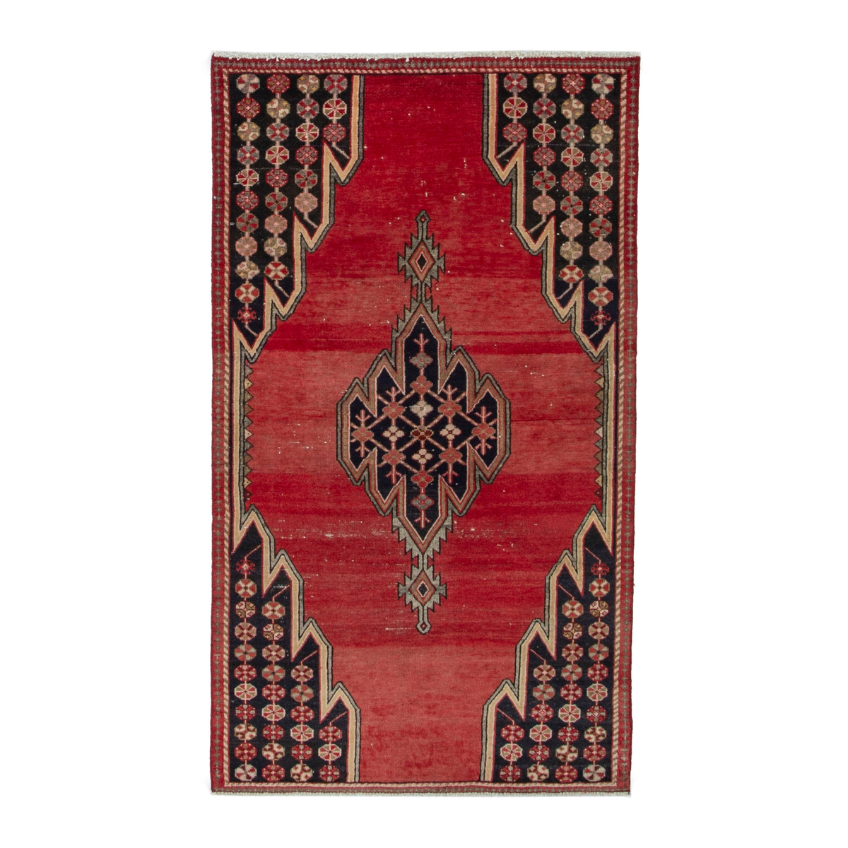Persian Saveh accent rug in deep red and burgundy, 3'5" x 6'1"