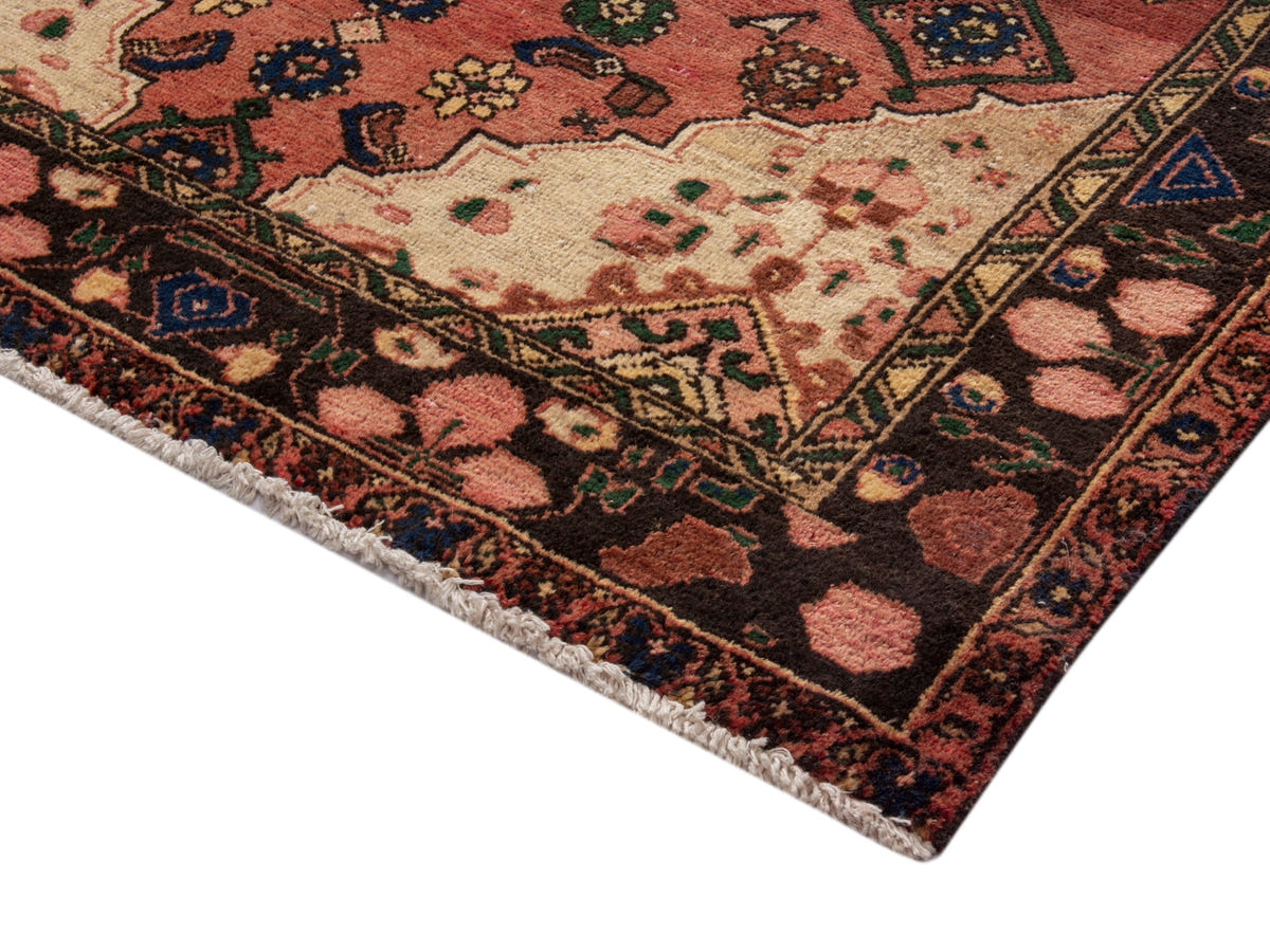 Persian Zanjan area rug in deep red and black, view 7 of 20