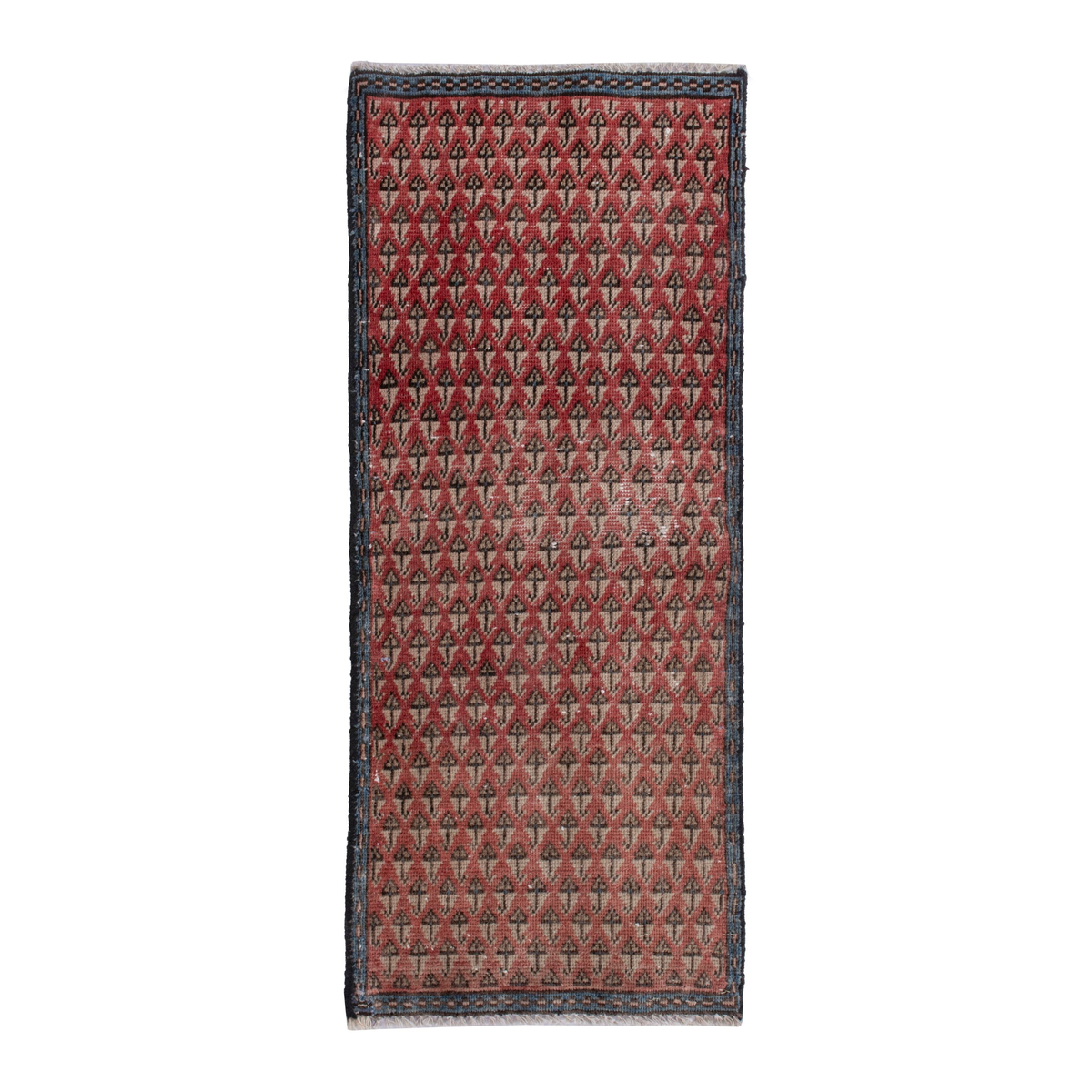 Persian Arak accent rug in rust and cream, 1'6" x 3'3"