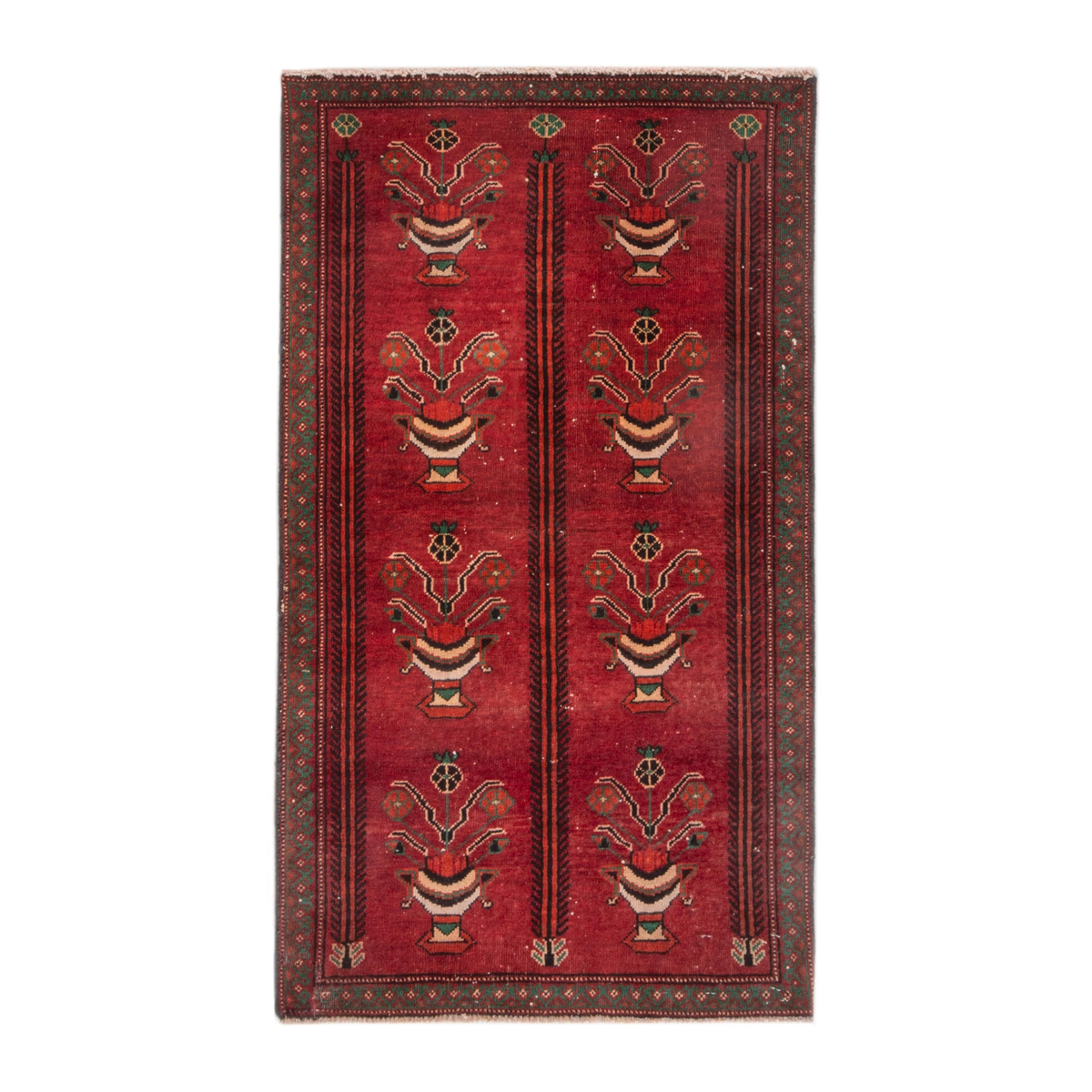 Persian Baluch accent rug in deep red and dark brown, 2'4" x 3'11"
