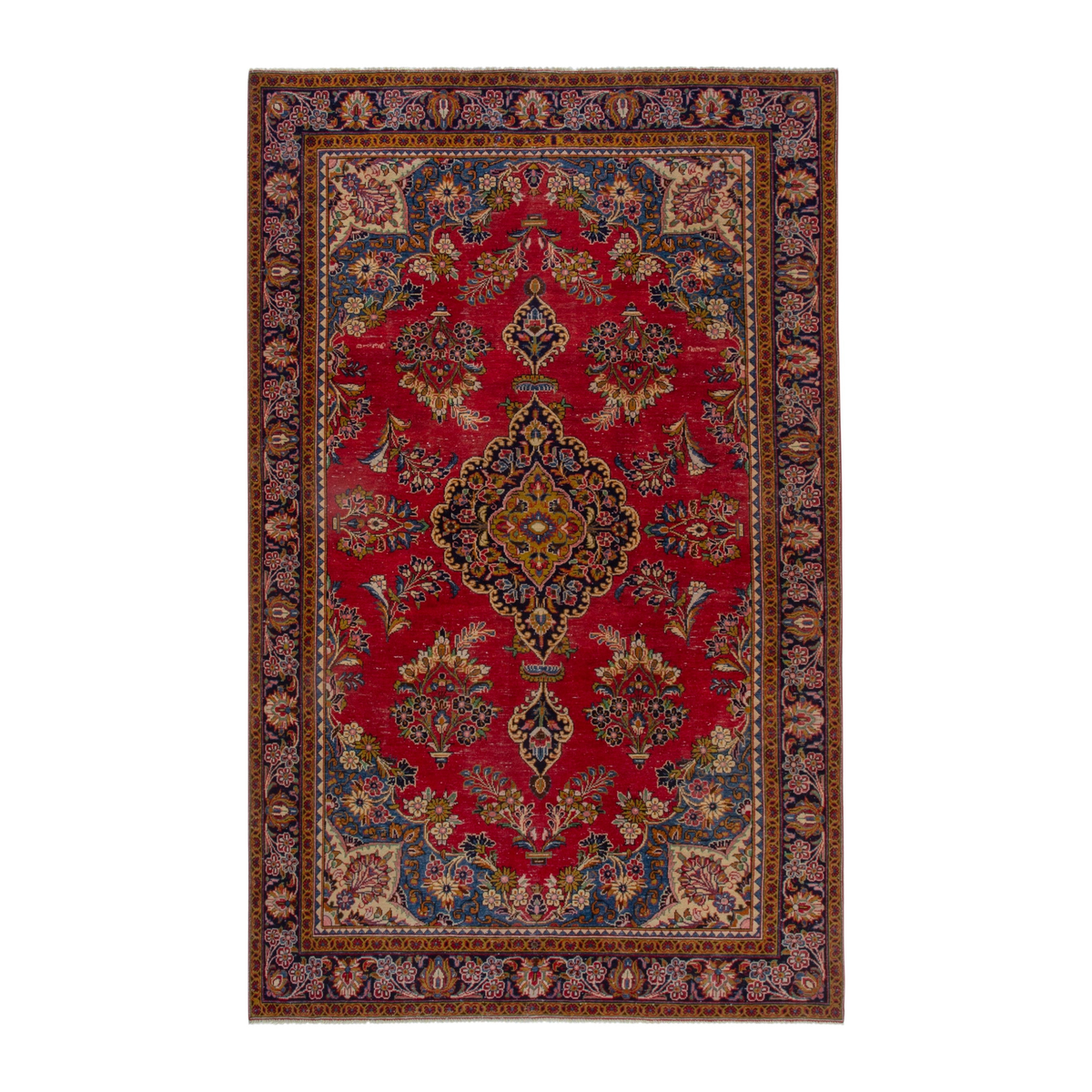 Persian Vist oversized rug in deep red and gold, 6'8" x 10'7"