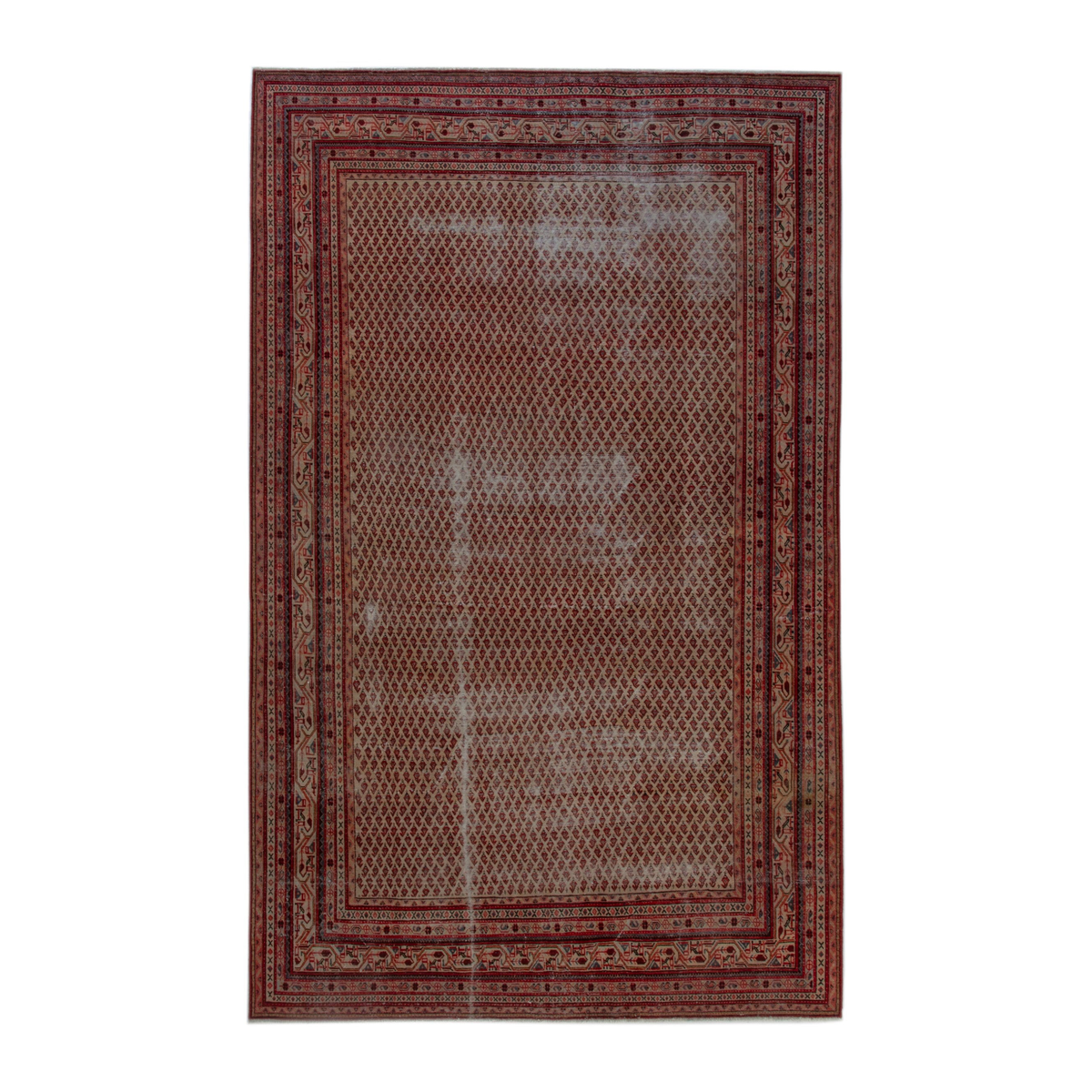 Persian Botteh oversized rug in rust and burgundy, 8'6" x 13'11"