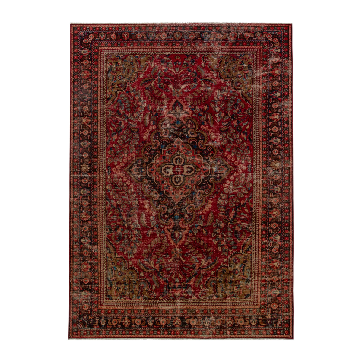 Persian Lilihan oversized rug in deep red and burgundy, 7'10" x 11'2"