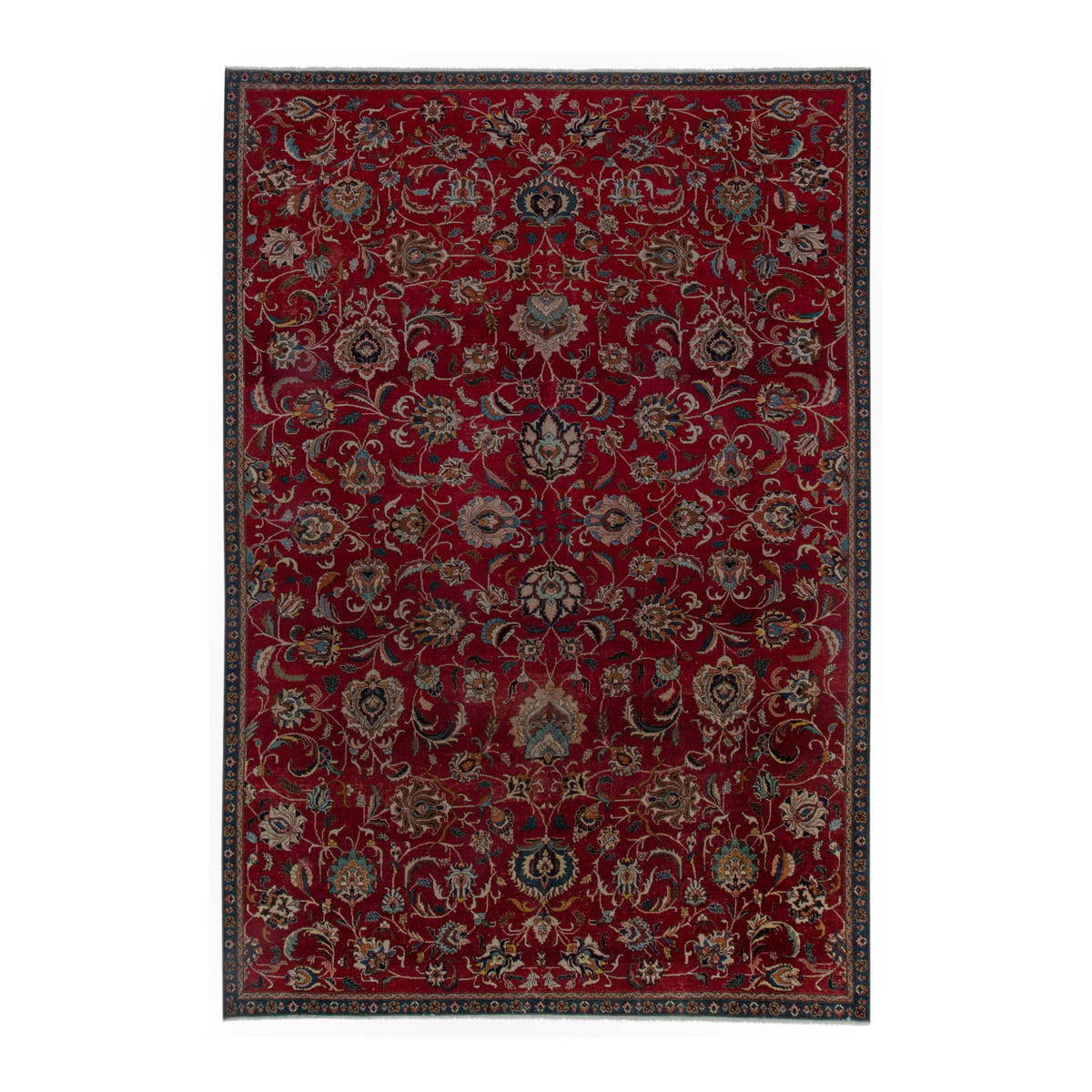 Persian Tabriz oversized rug in burgundy and antique gold, 8'10" x 12'10"