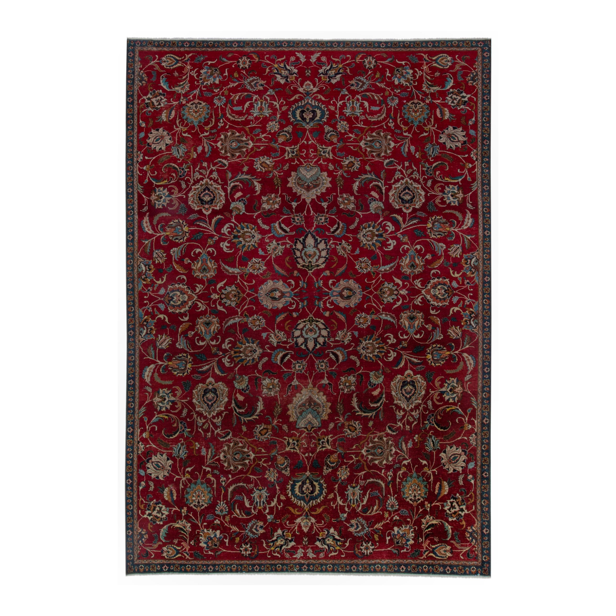 Persian Tabriz oversized rug in burgundy and antique gold, 8'10" x 12'10"