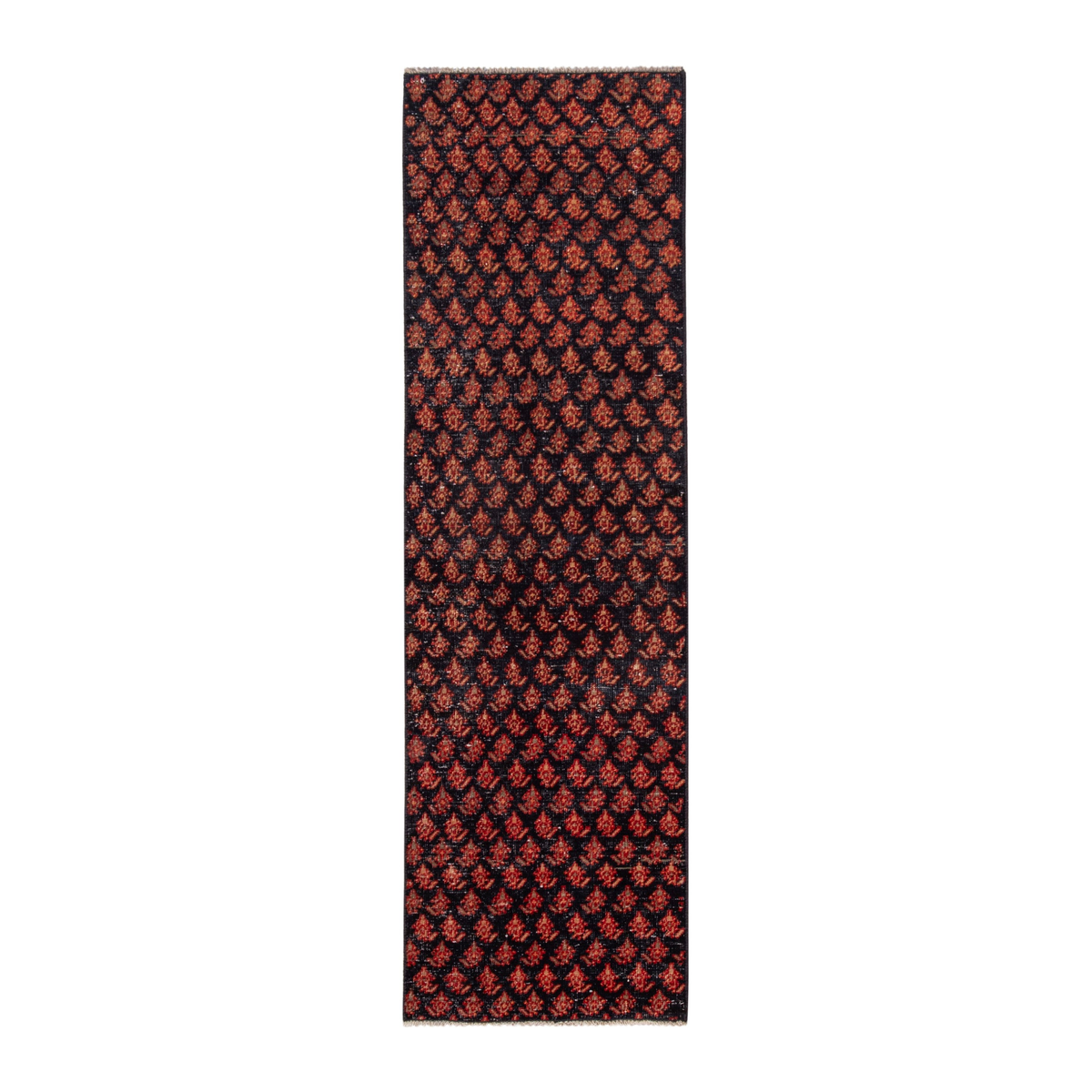 Persian Arak runner rug in navy and rust, 2' x 6'8"