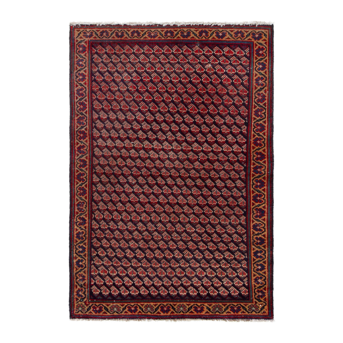 Persian Vist accent rug in burgundy and rust, 2'8" x 3'10"