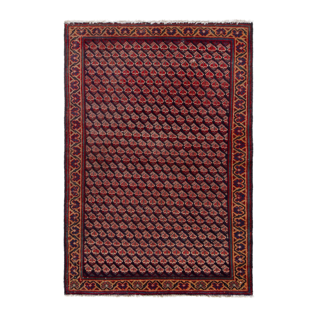 Persian Vist accent rug in burgundy and rust, 2'8" x 3'10"