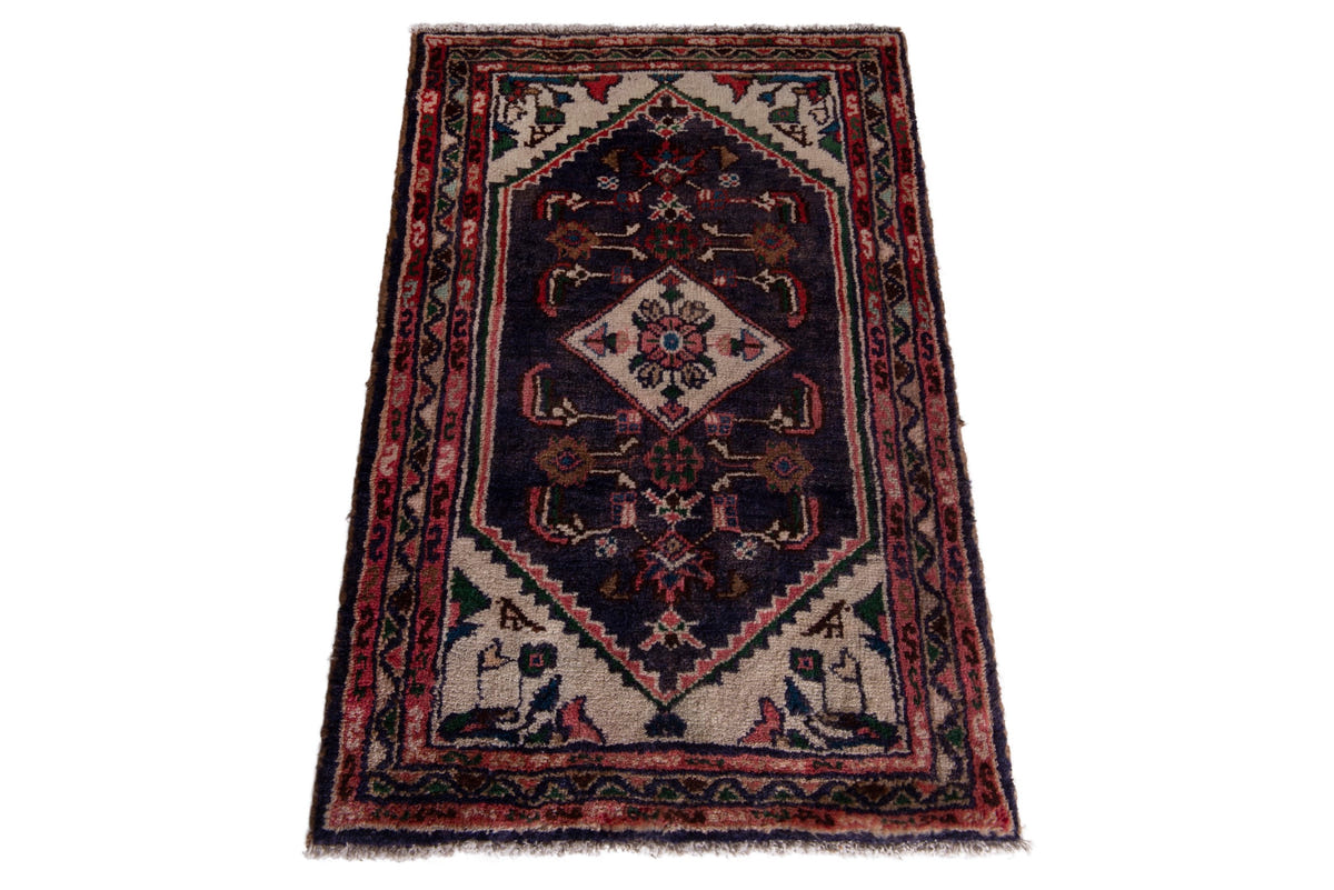 5224, Persian Hamadan Mini Rug