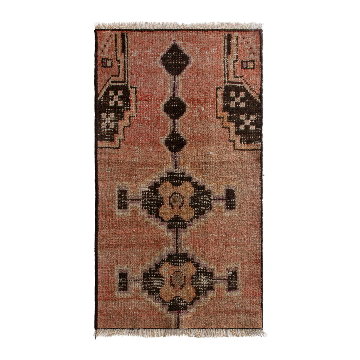 Persian Lori accent rug in terracotta and black, 1'11" x 3'1"