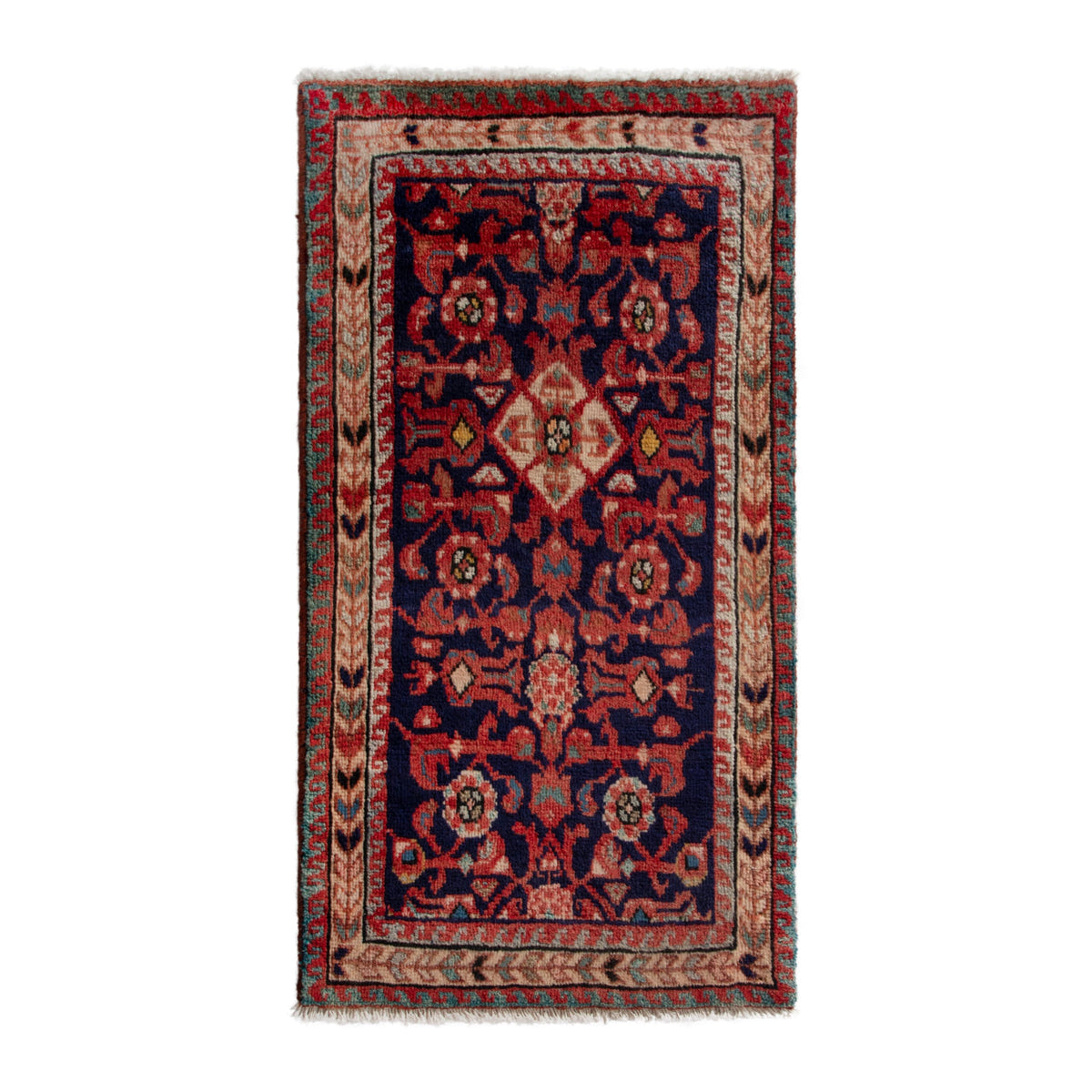 Persian Mahal accent rug in burgundy and deep red, 1'10" x 3'3"
