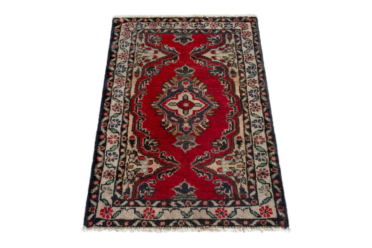 5244, Persian Hamadan Mini Rug
